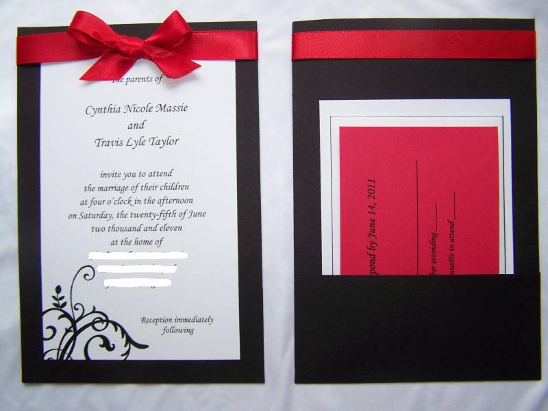 Wedding Invitation front and back by rrhawkins4 at Splitcoaststampers