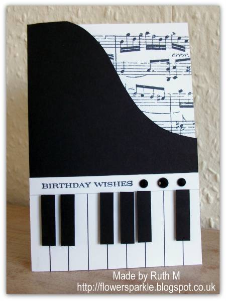Piano Shaped Birthday card by FubsyRuth - at Splitcoaststampers