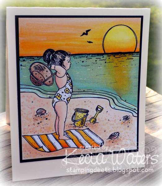 Girl On The Beach By Littleseaotter At Splitcoaststampers