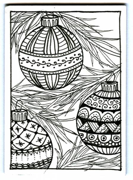 Christmas Ornaments Zentangle by Plain Jane - at Splitcoaststampers