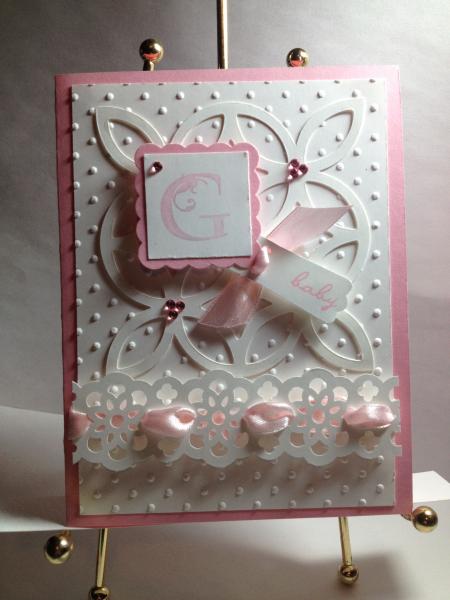Pretty card for a pretty baby by cardmaker2 at Splitcoaststampers