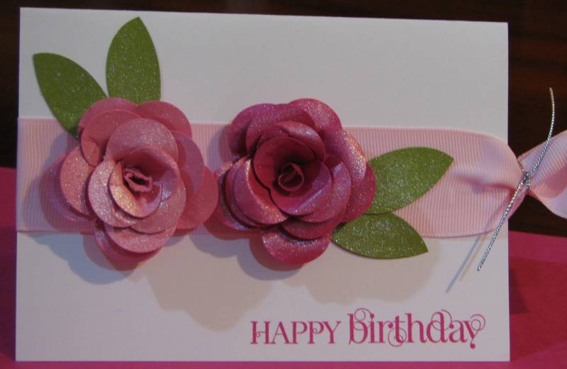 Fancy Flower Rose Birthday Card by Bronwen Cornish at Splitcoaststampers