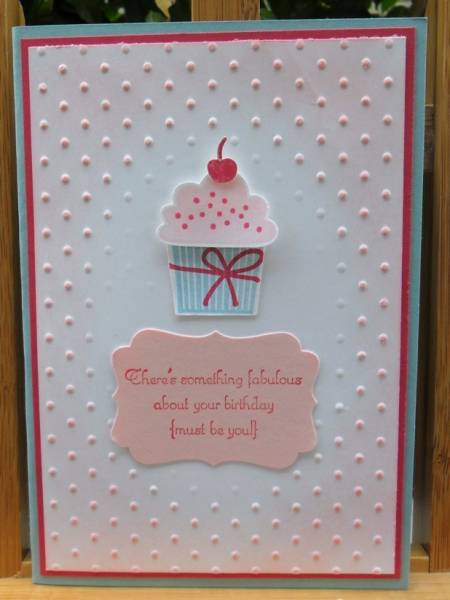 Polka Dot Embossed Cupcake by ChristieW at Splitcoaststampers