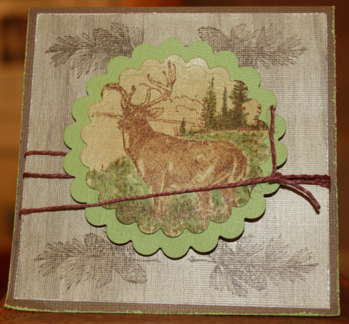 Tissue Paper Noble Deer Card by kiddielitter at Splitcoaststampers