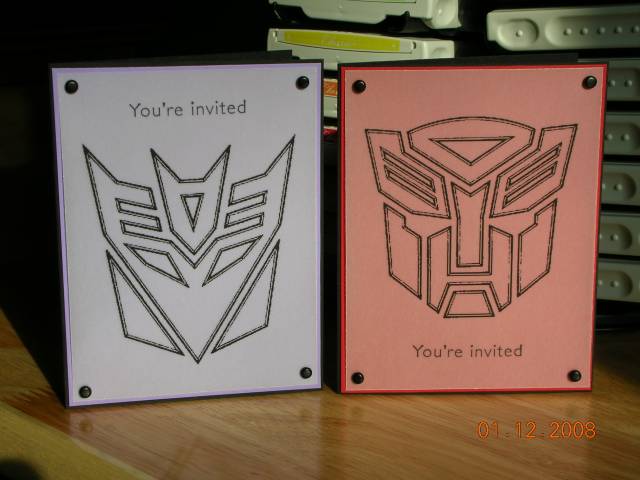 Transformer 7th Birthday Invitations by CraftCrazy98 at Splitcoaststampers