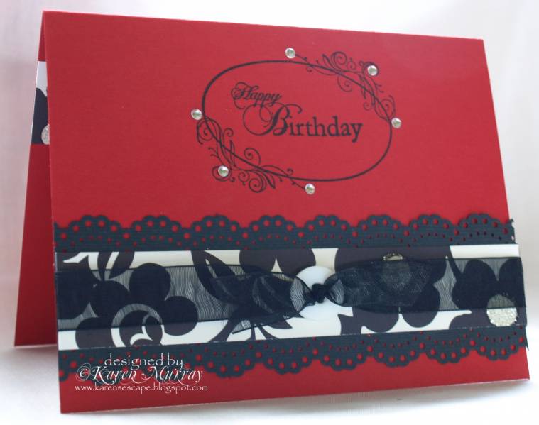 Black & White and Red All Over by kmmsmom at Splitcoaststampers