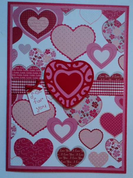 Layered Hearts Valentine Card by candee porter at Splitcoaststampers