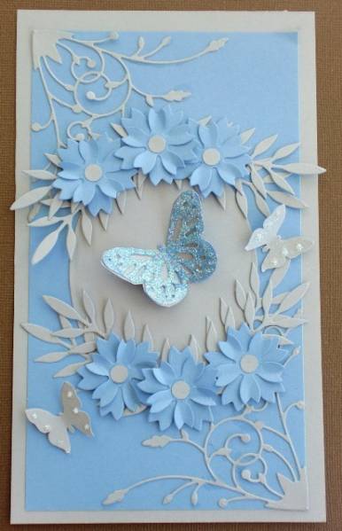 Blue & Gray Card by Charminglycreative at Splitcoaststampers