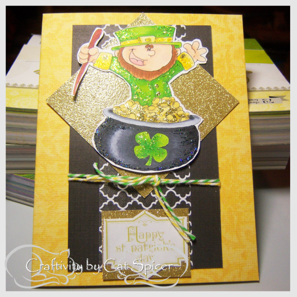 Green and Gold Leprechaun by princelessmn at Splitcoaststampers