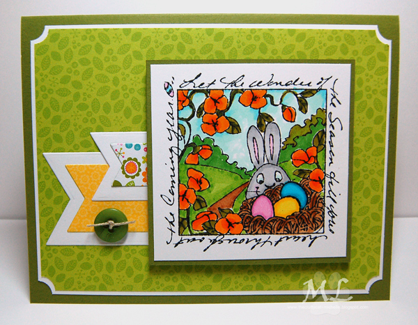 Bunny in Orange and Green by eliotstamps at Splitcoaststampers