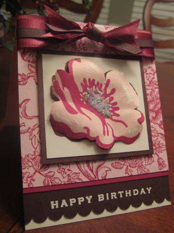 Pomegranate Pirouette Birthday Rose by ndelam at Splitcoaststampers